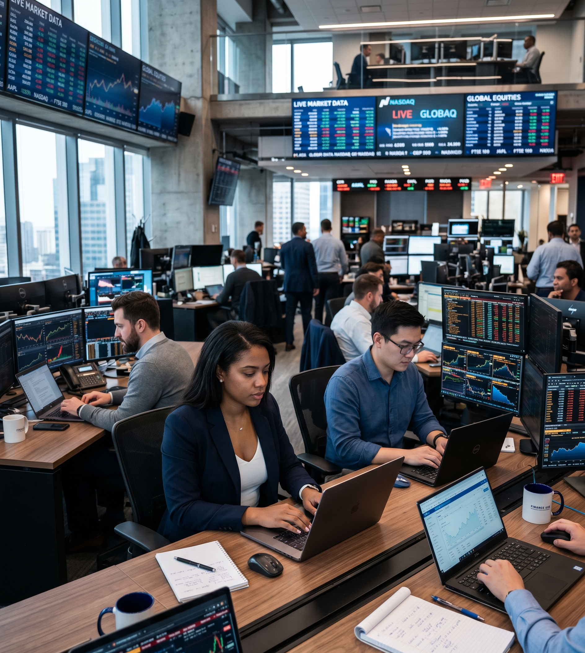 Banking analysts working with PrivacyPal-protected AI