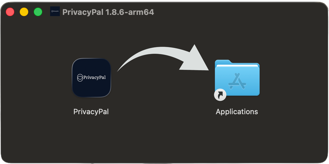 PrivacyPal installer for macOS — drag to Applications