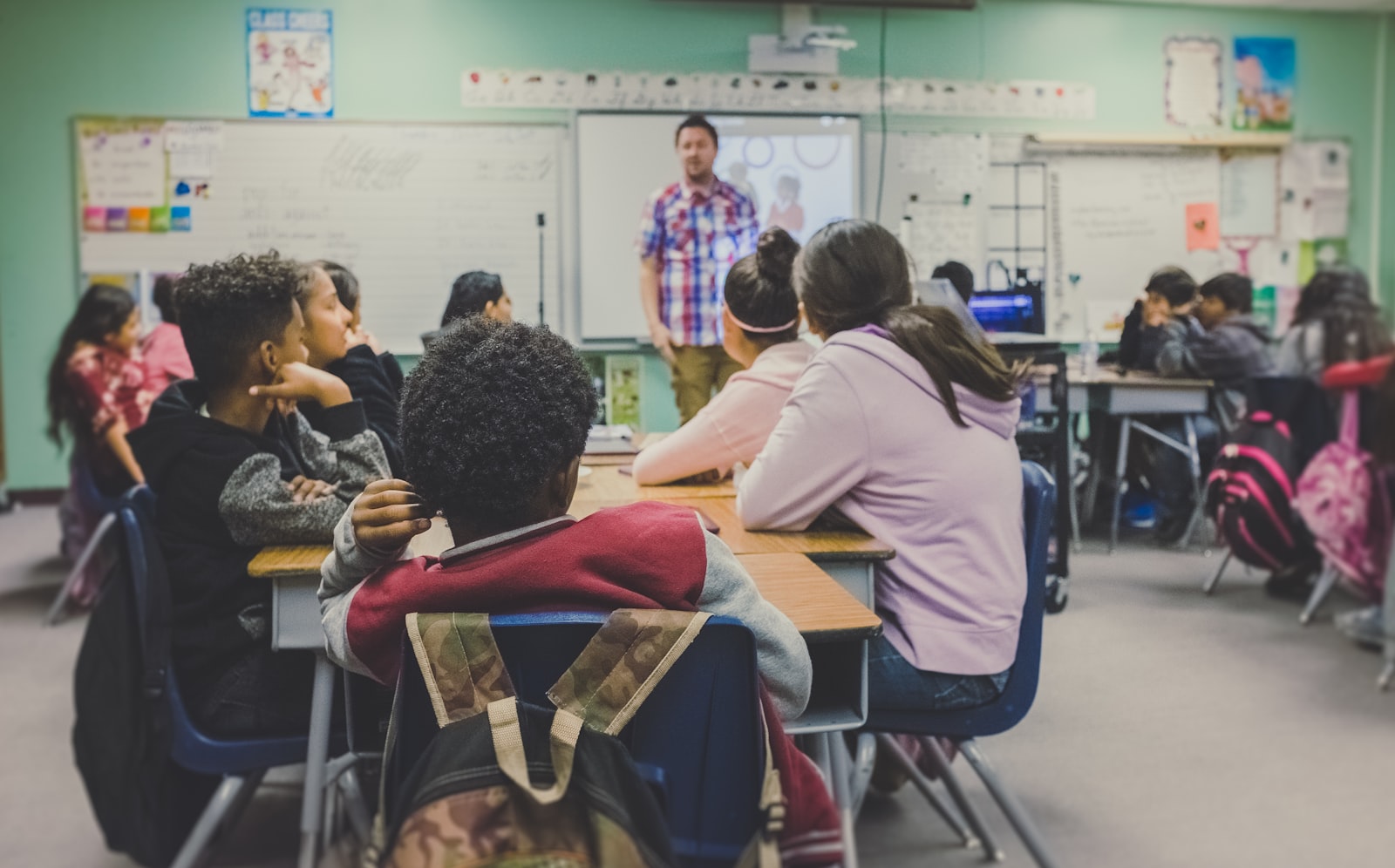 A middle school classroom during a lesson