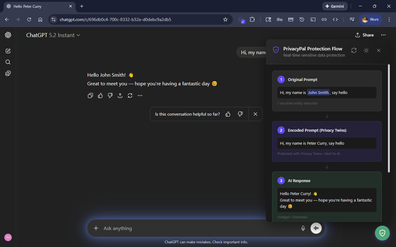 PrivacyPal Active in the browser